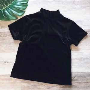 VELVET Style Mock Neck T-shirt Blouse